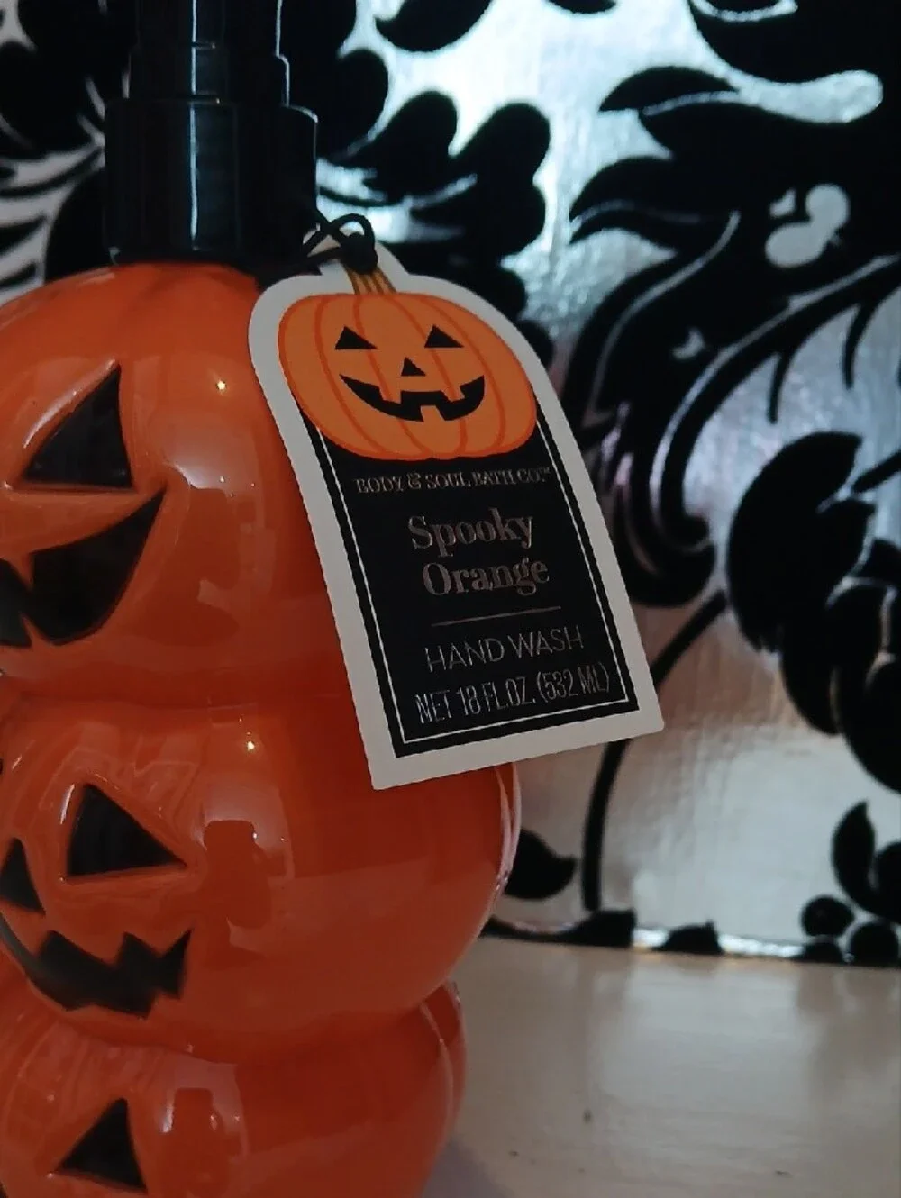 Orange Halloween Pumpkin Stack Foaming Soap Dispenser